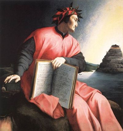 Alegorical portrait of Dante, Agnolo Bronzino, c. 1530 The book he holds is a copy of the Divine Comedy, open to Canto XXV of the Paradiso.